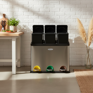 THE QUIET SORT™ Trio Bin - 45L 3-Compartment Recycling System