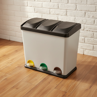 THE QUIET SORT™ Trio Bin - 45L 3-Compartment Recycling System