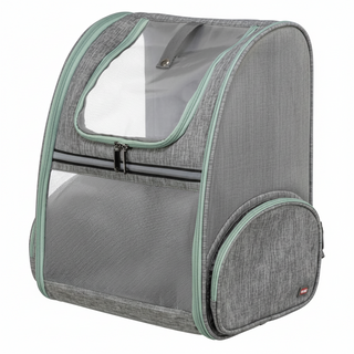 Alpine Carry™ Hondentas Rugtas – Gentle Paws (Lichtgrijs met mintgroen)