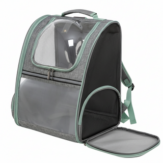 Alpine Carry™ Hondentas Rugtas – Gentle Paws (Lichtgrijs met mintgroen)