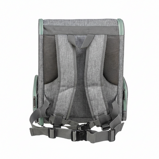 Alpine Carry™ Hondentas Rugtas – Gentle Paws (Lichtgrijs met mintgroen)