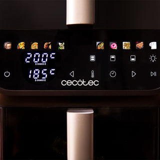 Cecotec Airfryer 10L 2000W Zwart Cecofry Duolevel 10000 Duosize Window Touch 10 Prog