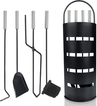 Ceruzo Openhaardset Rvs Zwart - 5 Delig