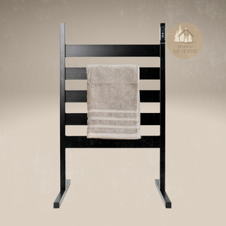 AUREA™ Electric Heated Towel Rail – 5 Bars standing with towel