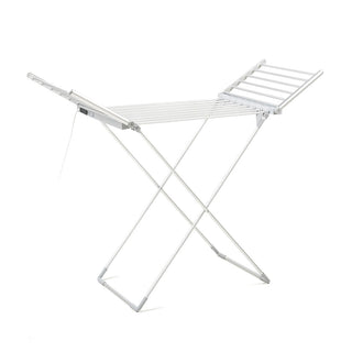 Total view of DRYFLY™ – Foldable electric drying rack / clothes dryer with wings, touchscreen, timer, and temperature control 