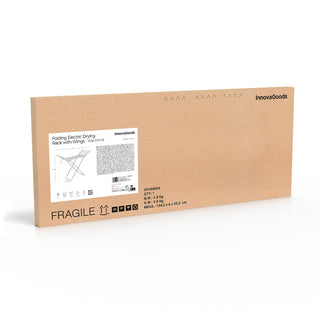 DRYFLY™ – Foldable electric drying rack / clothes dryer with wings, touchscreen, timer, and temperature control in box