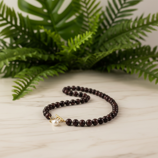 Desert Pearl™ - Burgundy Tiger Eye Necklace With Removable Pendant