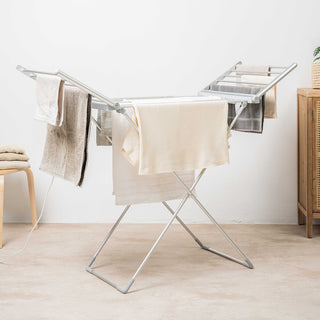 DRYFLY™ – Foldable electric drying rack / clothes dryer with wings, touchscreen, timer, and temperature control