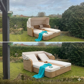 Slow Hour™ — Woven Garden Daybed with Canopy