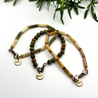 EARTH ANCHOR men’s bracelet set with unakite agate and aventurine by Resist2it