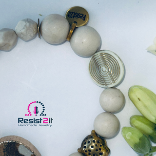 White Sands bracelet craftsmanship detail – premium natural stone jewelry by Resist2it