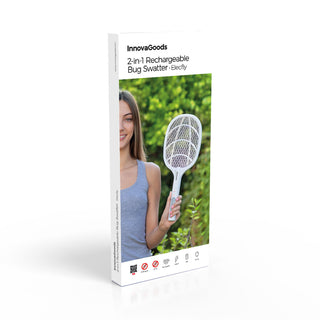 Innovagoods 2-In-1 Oplaadbare Insectenracket Met Uv-Licht Elecfly Innovagoods